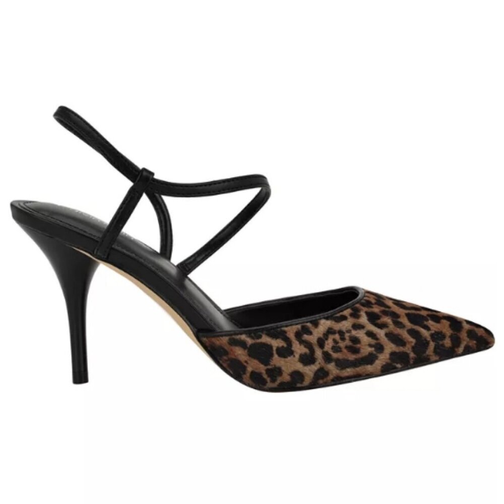 Calvin Klein Corderaly Strappy Stiletto Pumps – Dark Leopard Calf Hair – Size 9